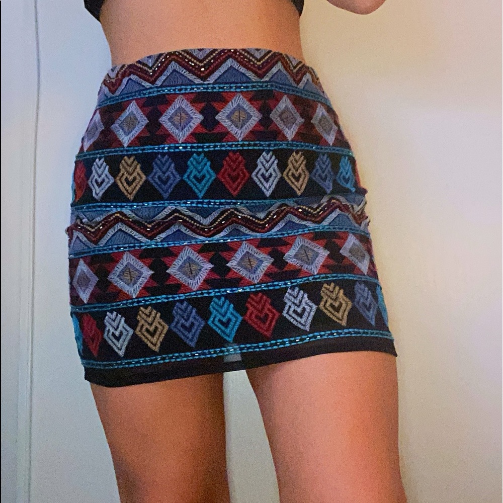 Embroidered Mini Skirt